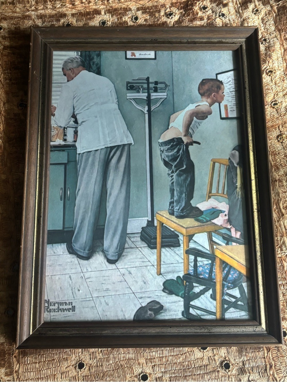 Vintage Norman Rockwell “Doctor’s Office” Framed Print • Before the Shot